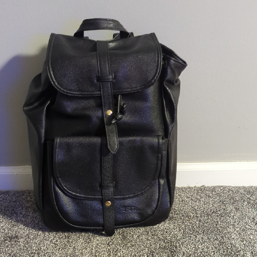 Black Leather Backpack